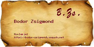 Bodor Zsigmond névjegykártya