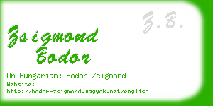 zsigmond bodor business card